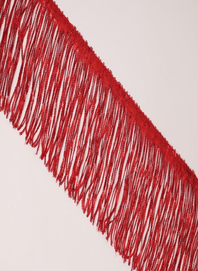 PREMDAS LACES Premdas lace Colorful Sequin Tassel Lace Trim Ribbon Fringe DIY Handmade Dance Performance Clothing Decoration Accessorie(3miter) Length - 6 Inch (Red) - Image 4